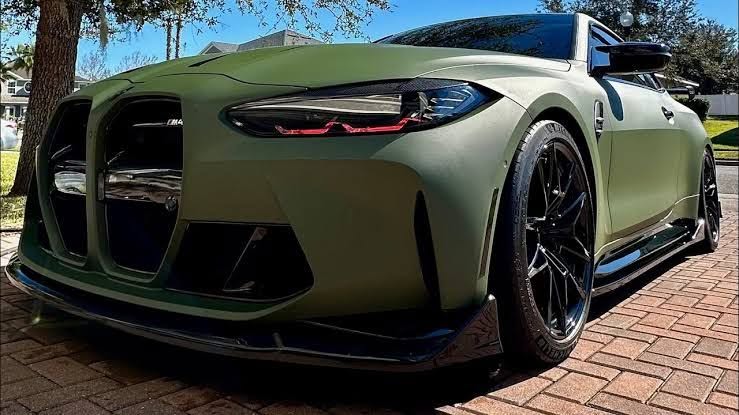 Matte olive vehicle wrap finish